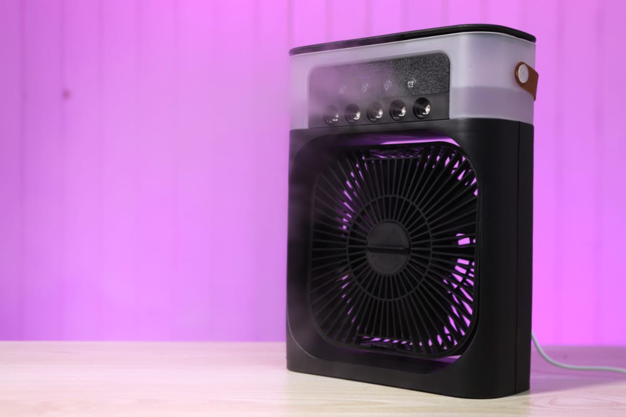 3 in 1 USB Portable Air Cooling Fan with Humidifier Purifier Mist and LED Light - Image 4